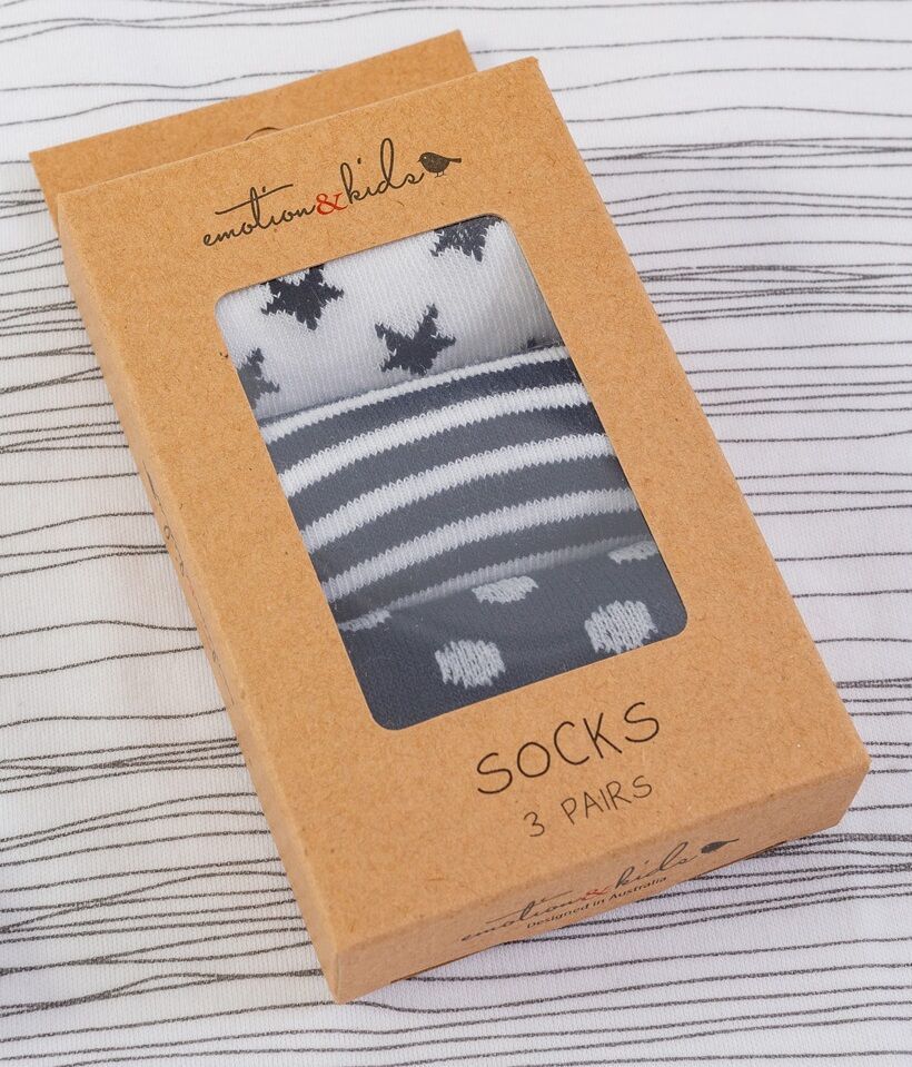 Navy Stripe; Spot & Star 3 Pack Socks 0-3 months