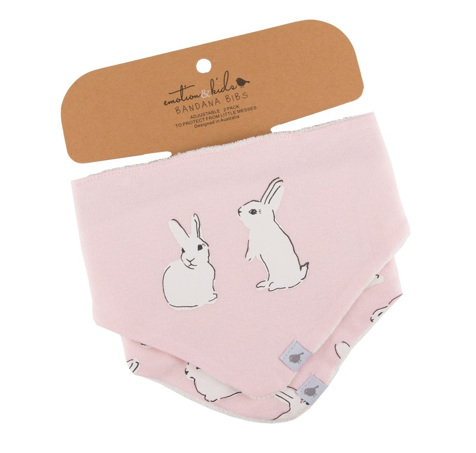 Bunnies Bandana Bib - 2 Pack