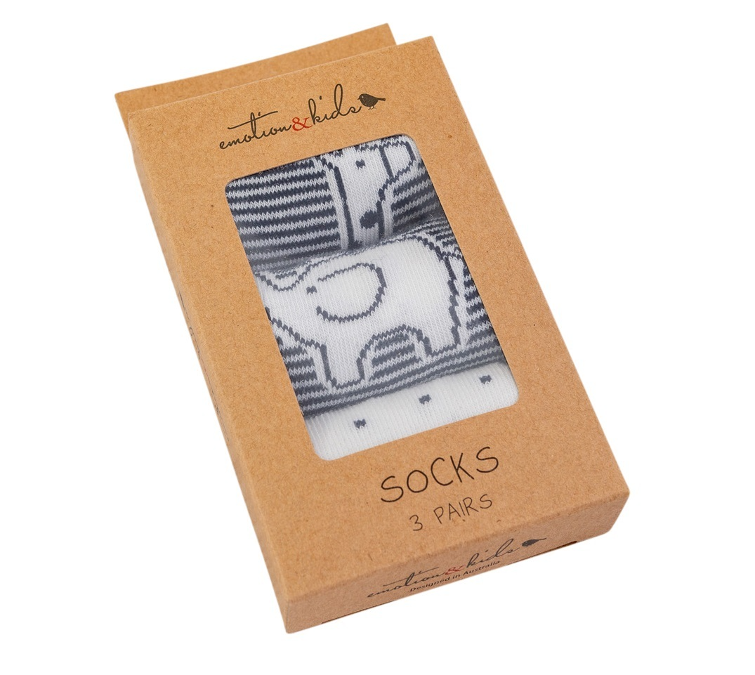 Navy Safari 3 Pack Socks 6-12 months