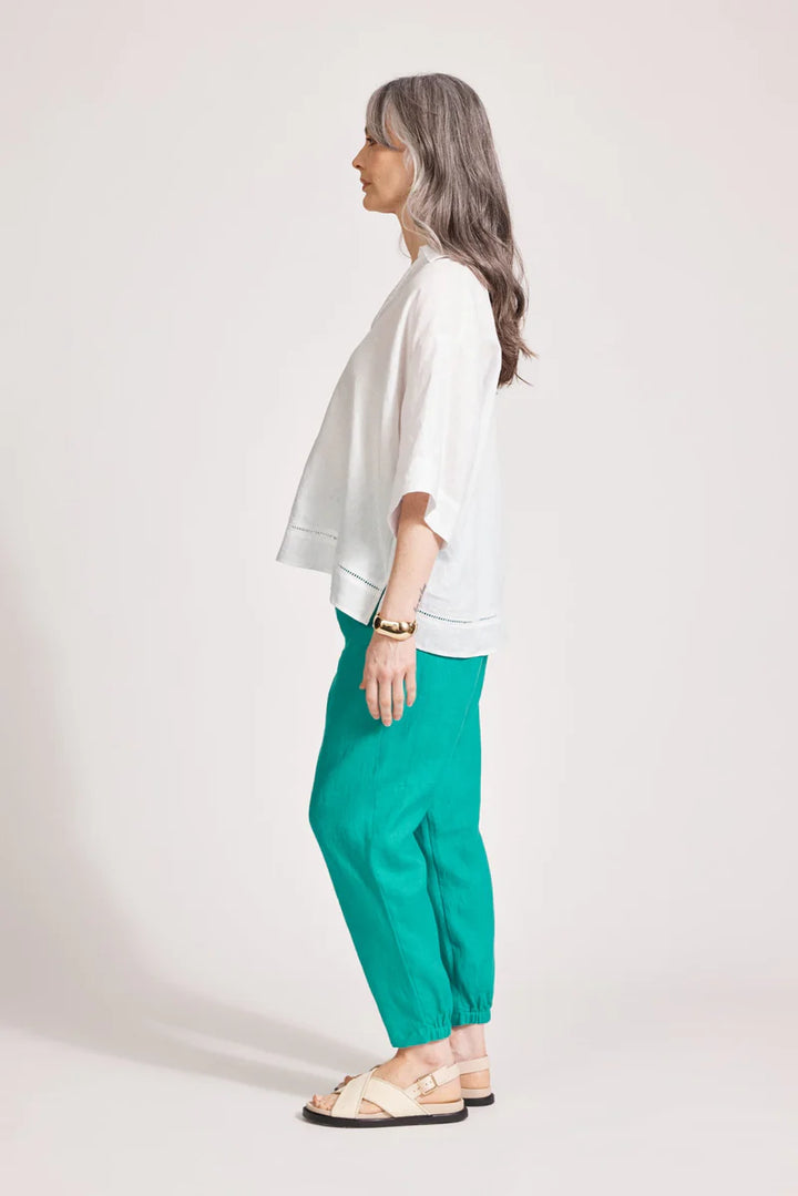 Miramar Collared Top -White
