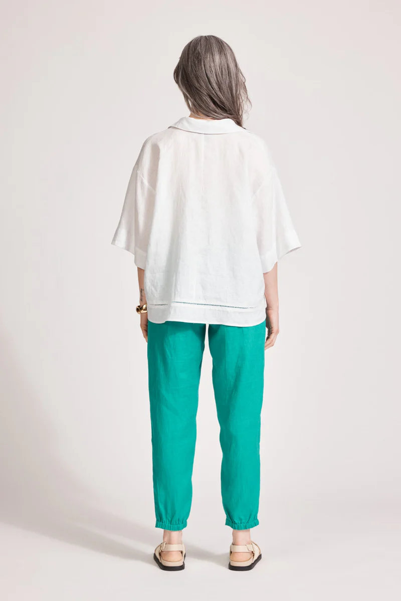 Miramar Collared Top -White