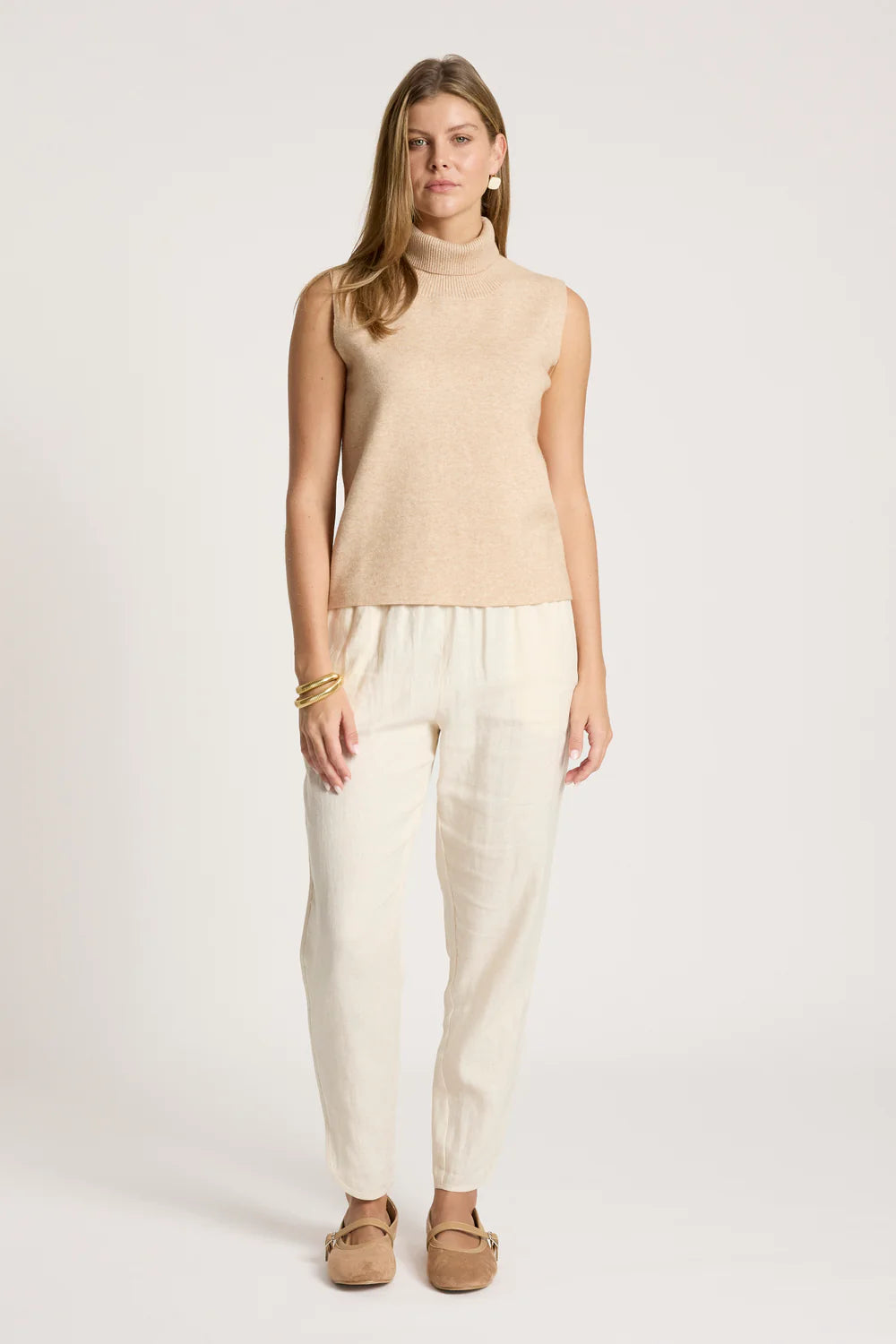 Zala Knit Vest - Bisque
