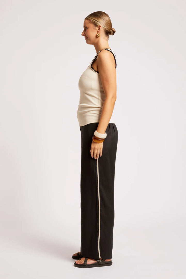 Maris Stitched Tank - Tusk / Black