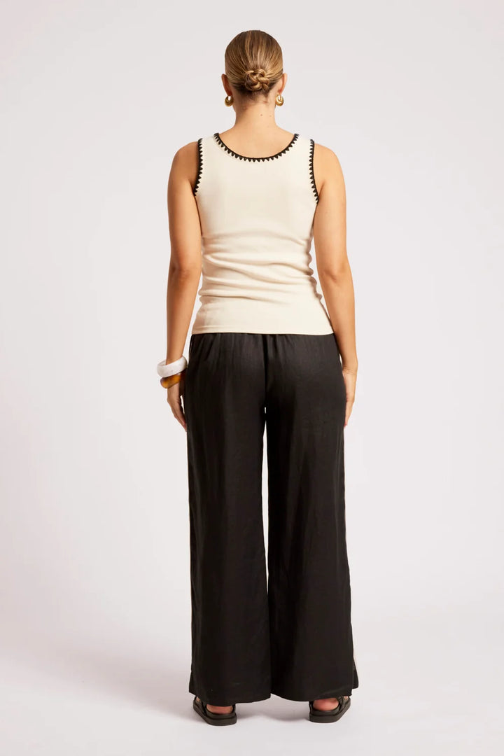 Maris Stitched Tank - Tusk / Black