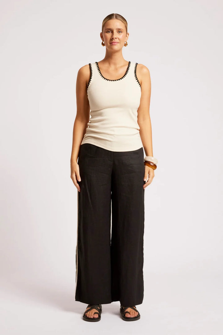 Maris Stitched Tank - Tusk / Black
