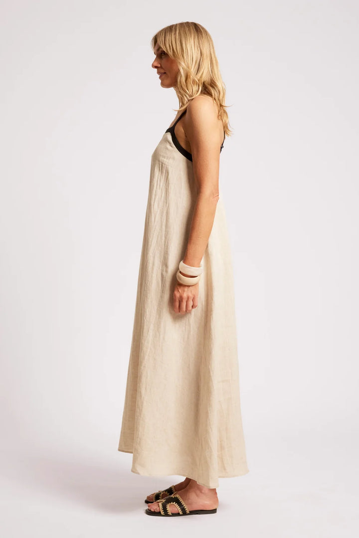 Maris Splice Tank Maxi Dress - Tusk / Black