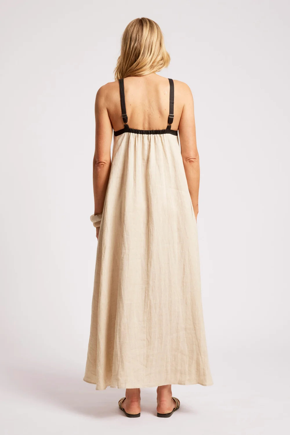 Maris Splice Tank Maxi Dress - Tusk / Black