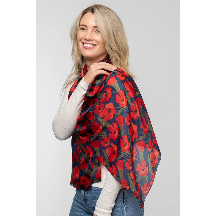 Poppy Silk Scarf Rouge