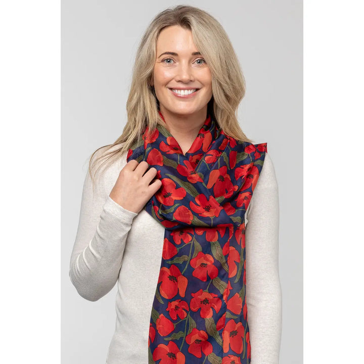 Poppy Silk Scarf Rouge