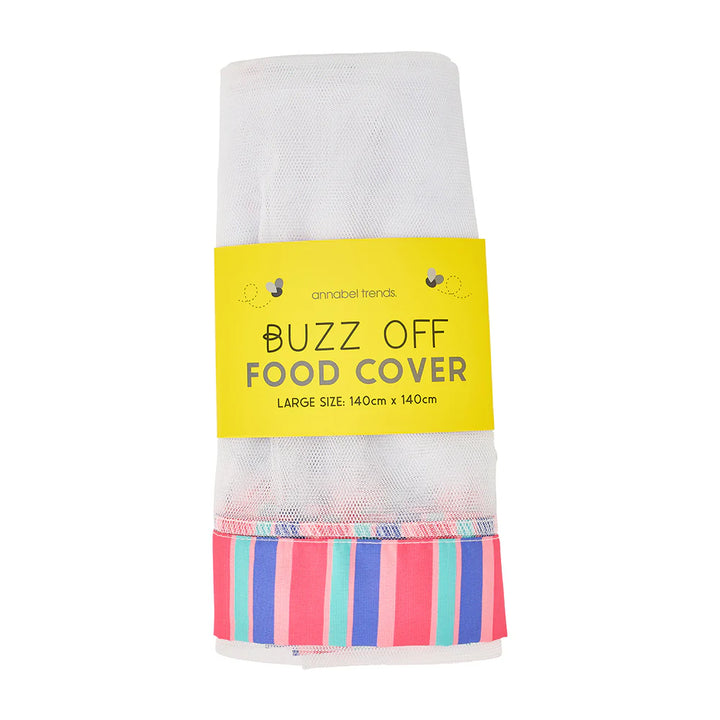 Buzz Off Food Cover Holiday Stripe - Large