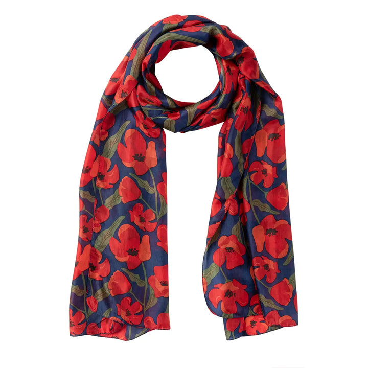 Poppy Silk Scarf Rouge