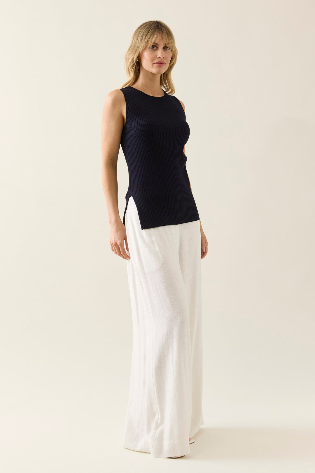 Adele Split Tank - Navy