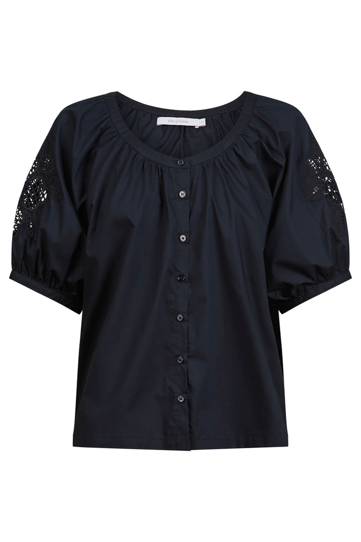 Nilsa Button Top - Navy
