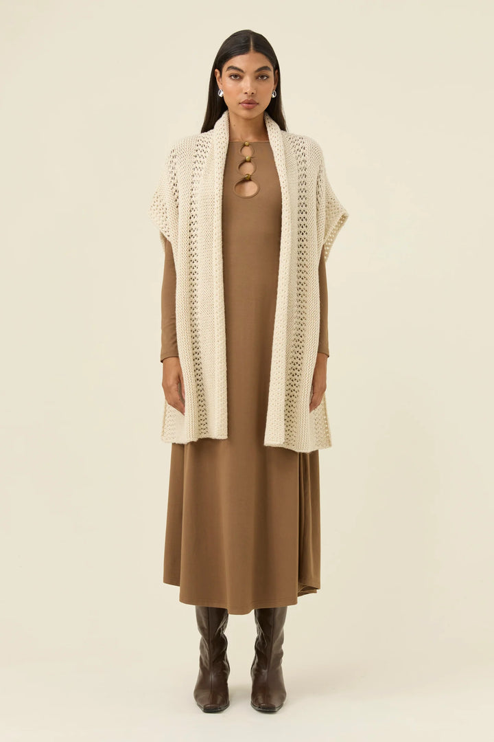 Luna Relaxed Knit Vest - Ivory
