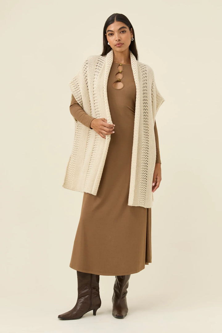 Luna Relaxed Knit Vest - Ivory