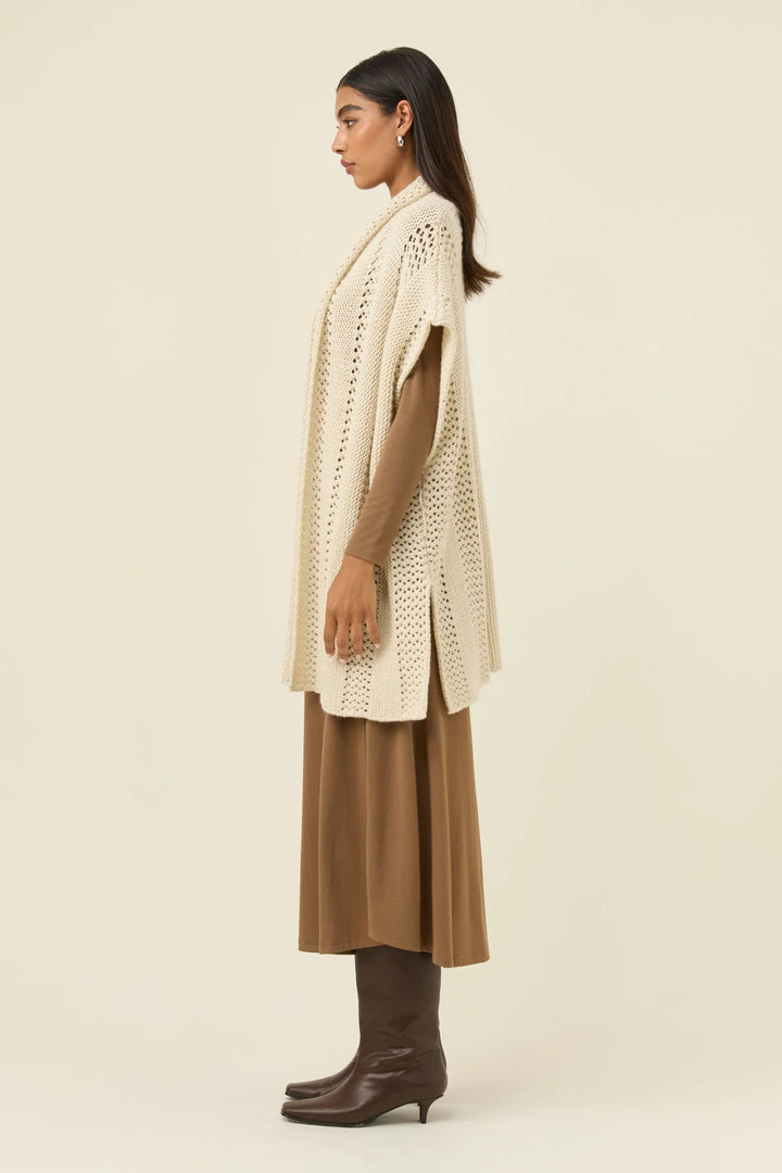 Luna Relaxed Knit Vest - Ivory