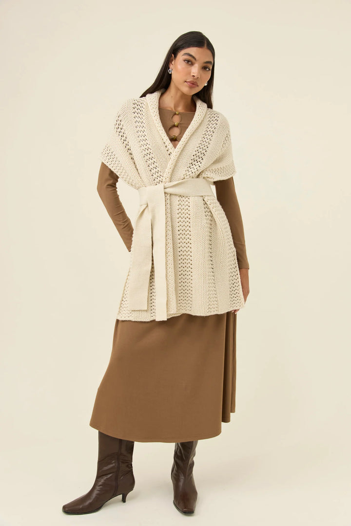 Luna Relaxed Knit Vest - Ivory