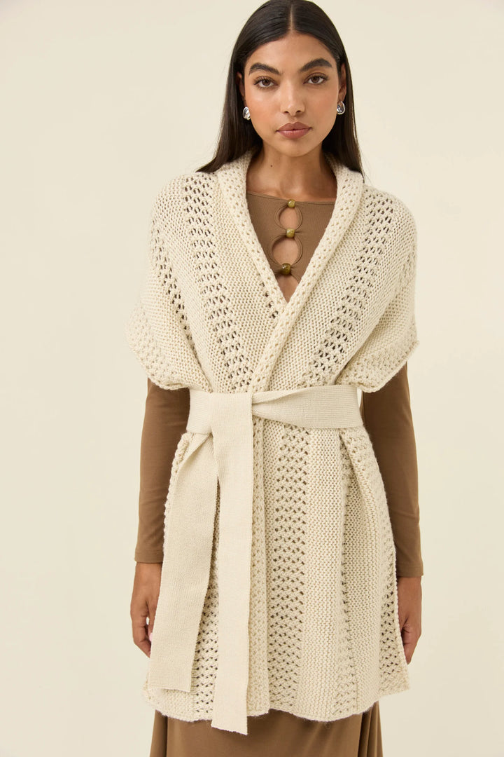 Luna Relaxed Knit Vest - Ivory