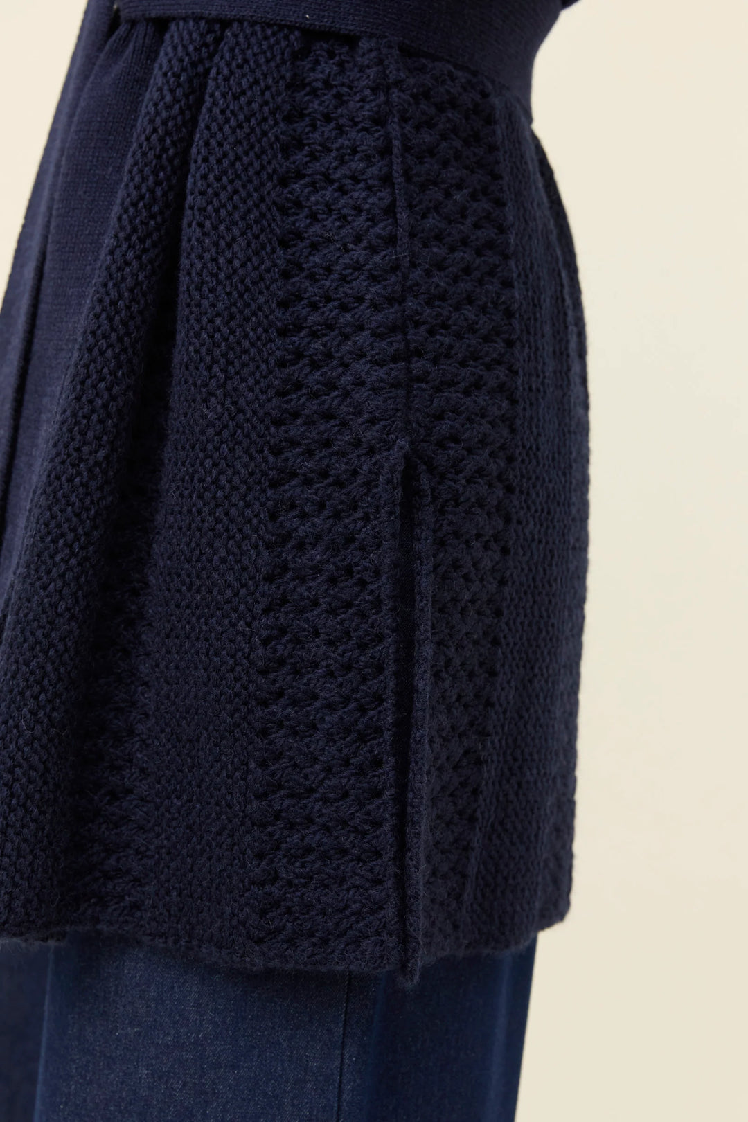 Luna Relaxed Knit Vest - One Size - Navy