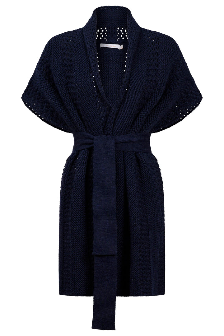 Luna Relaxed Knit Vest - One Size - Navy