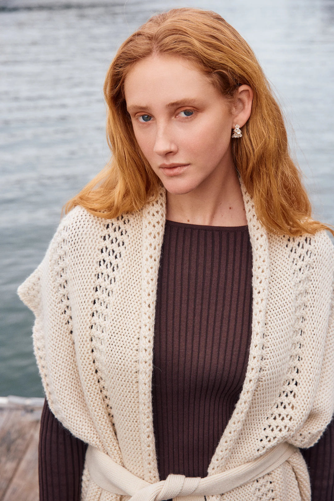 Luna Relaxed Knit Vest - Ivory