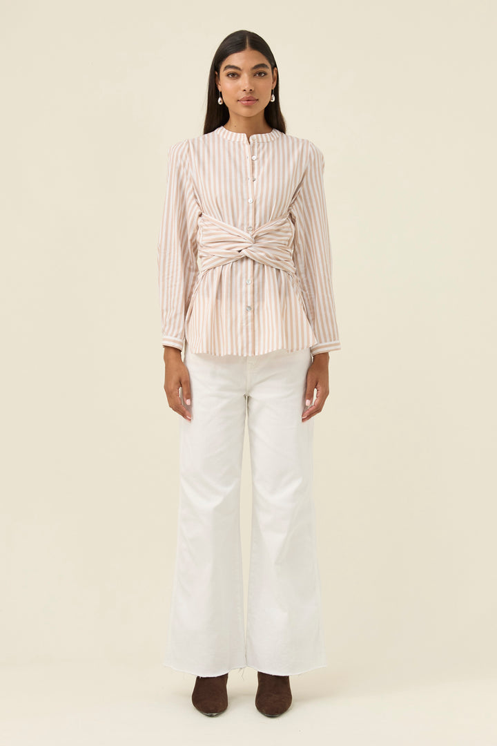 Quinn Wrap Shirt - Stone