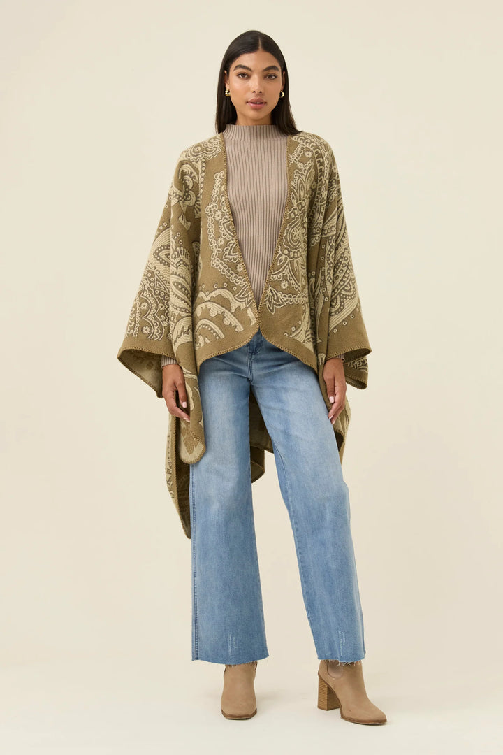 Lucia Cape - OSFA - Stone Paisley
