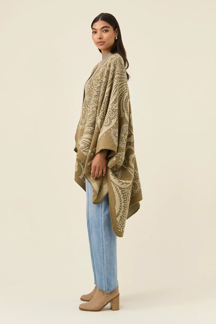 Lucia Cape - OSFA - Stone Paisley