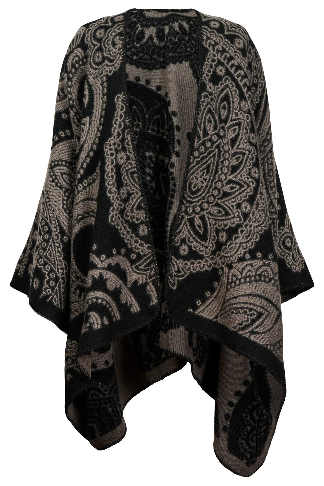 Lucia Cape - OSFA - Charcoal Paisley