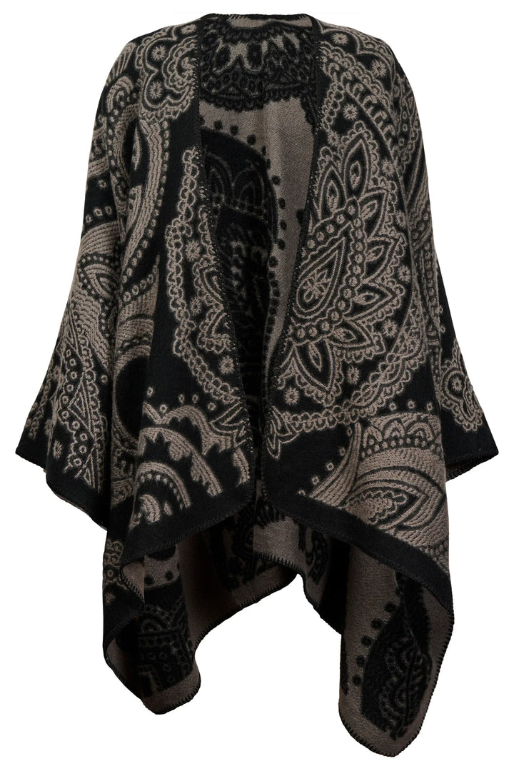 Lucia Cape - OSFA - Charcoal Paisley