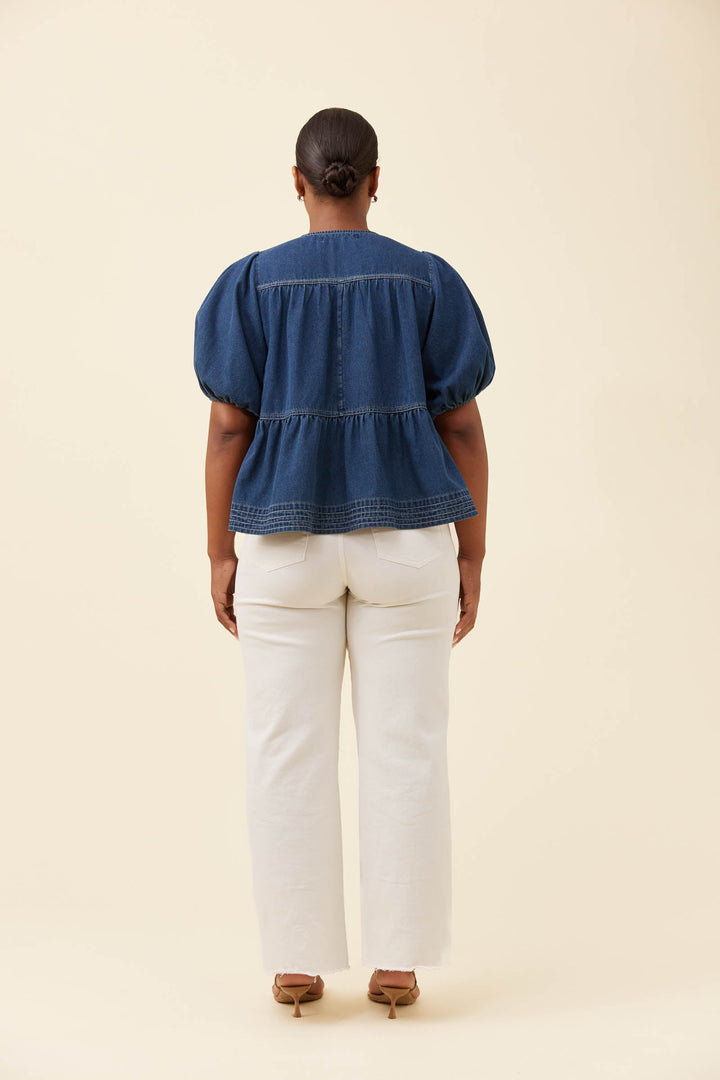 Preston Tie Top - Deep Blue