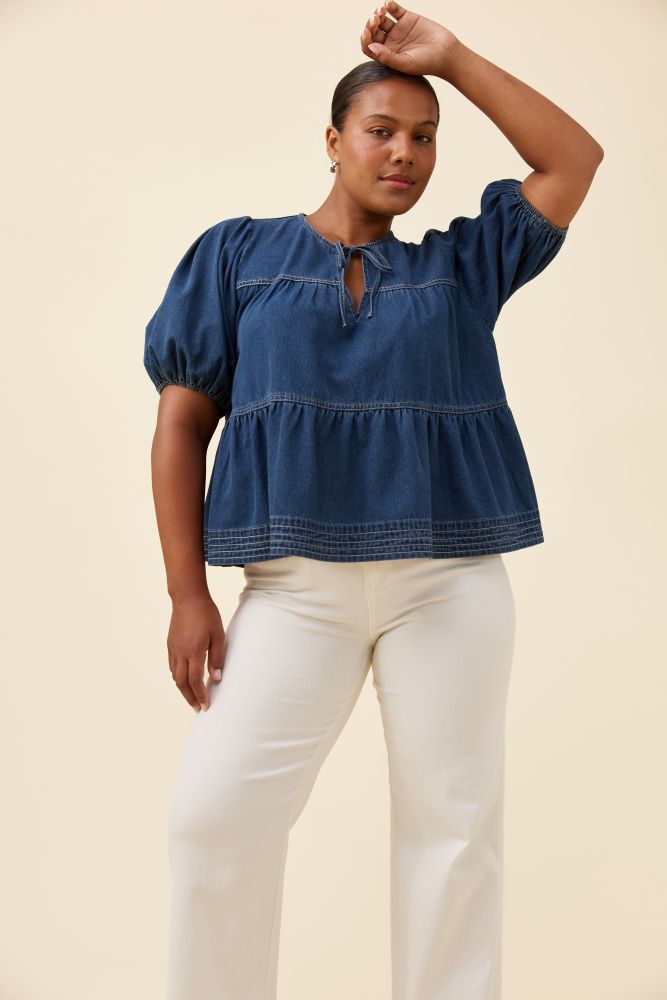 Preston Tie Top - Deep Blue
