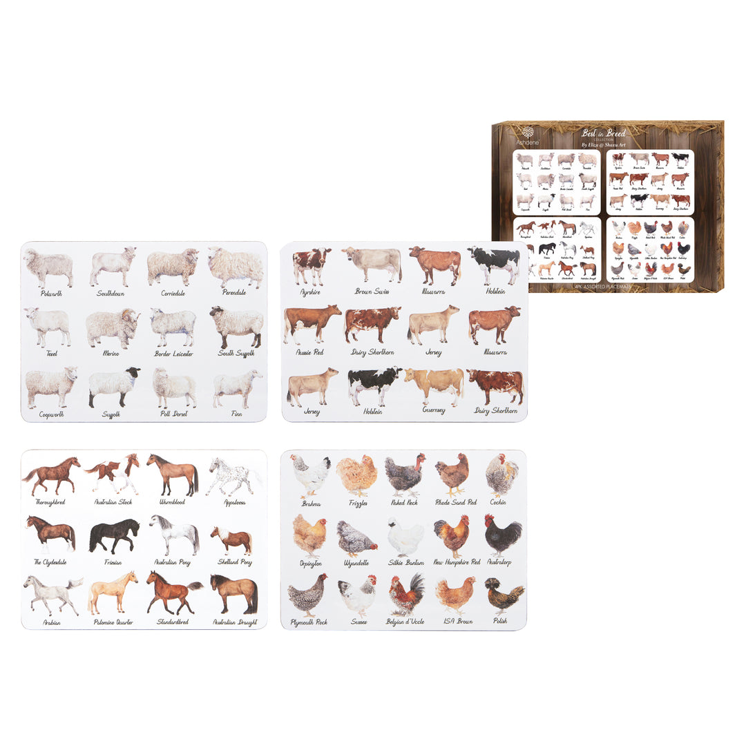 Ashdene Best In Breed 4pk Assorted Placemats