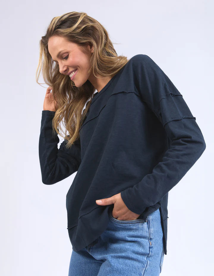 Foxwood Jayne Throw on Top - Navy