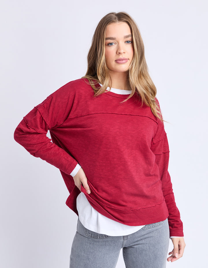 Foxwood Jayne Throw On Top - Rhubarb