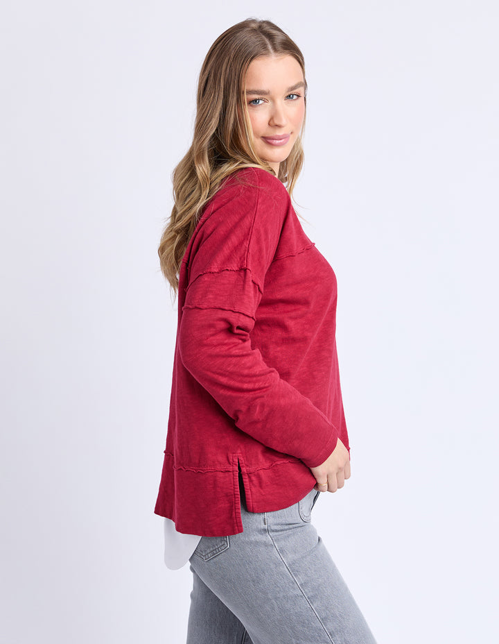 Foxwood Jayne Throw On Top - Rhubarb