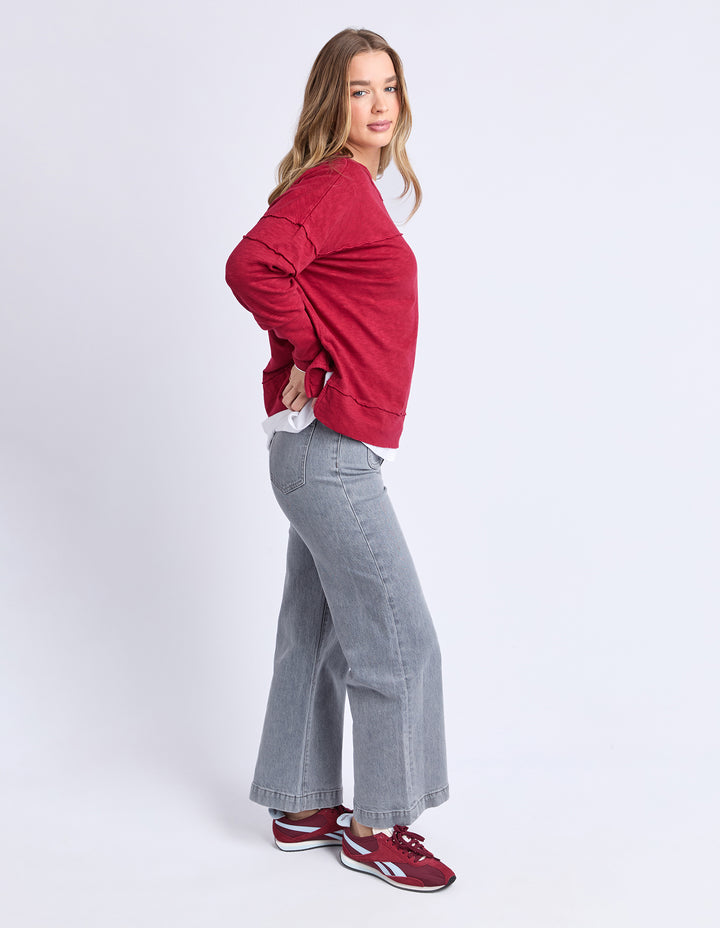 Foxwood Jayne Throw On Top - Rhubarb