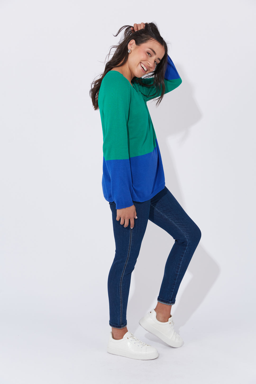Casablanca Block Knit - Blue / Oasis
