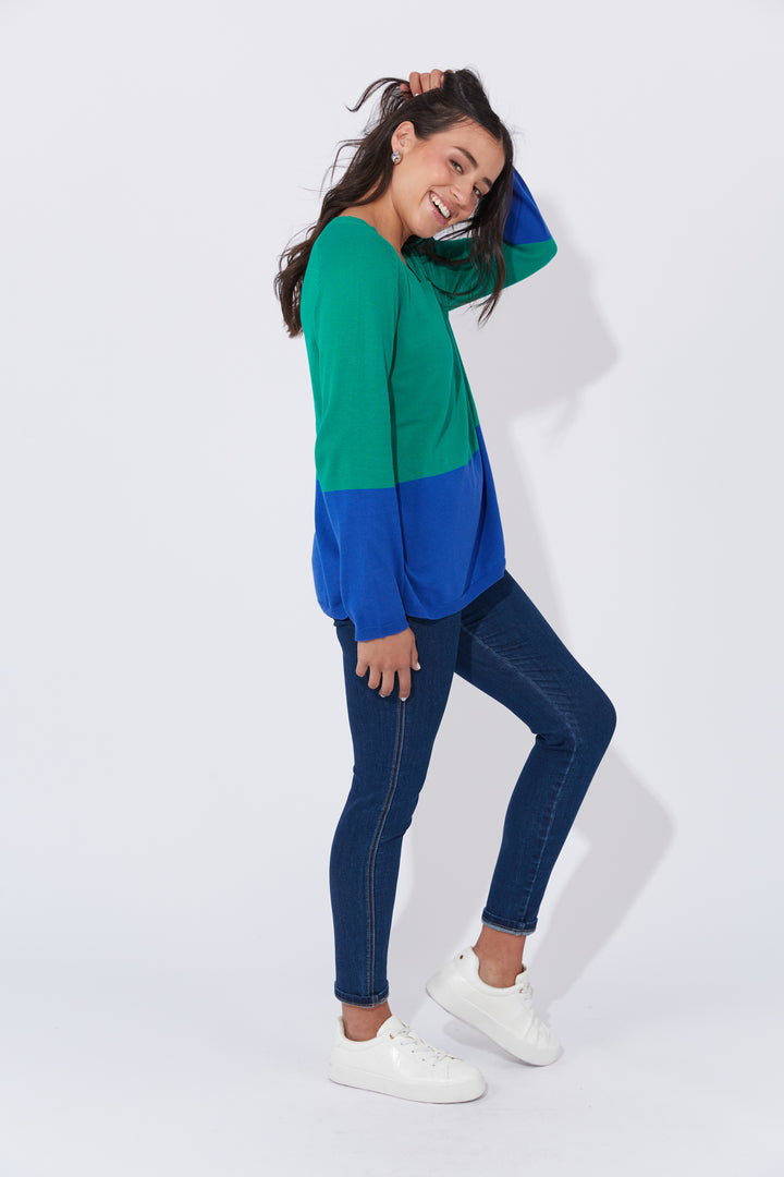 Casablanca Block Knit - Blue / Oasis