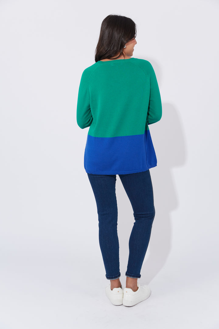 Casablanca Block Knit - Blue / Oasis