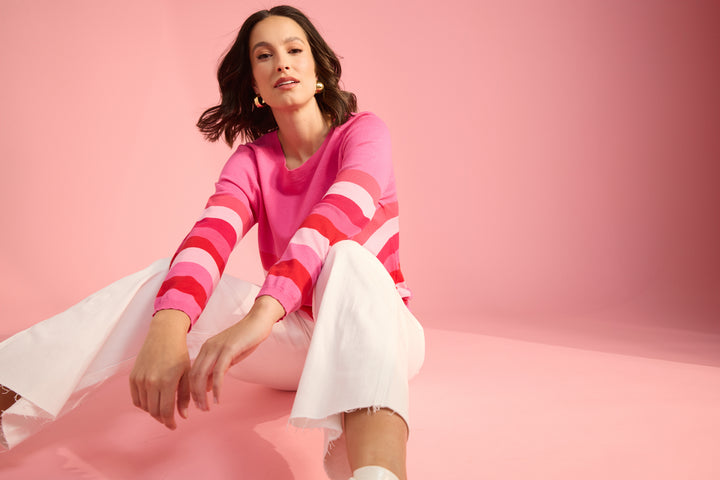 Florida Stripe Jumper - Pink