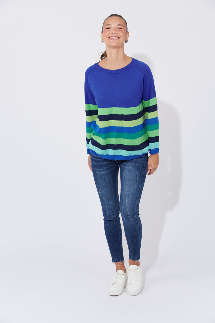 Florida Stripe Jumper - Cobalt