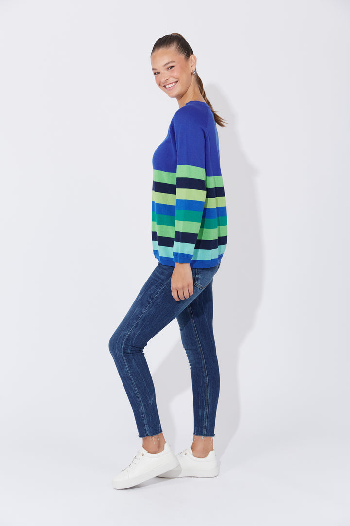 Florida Stripe Jumper - Cobalt