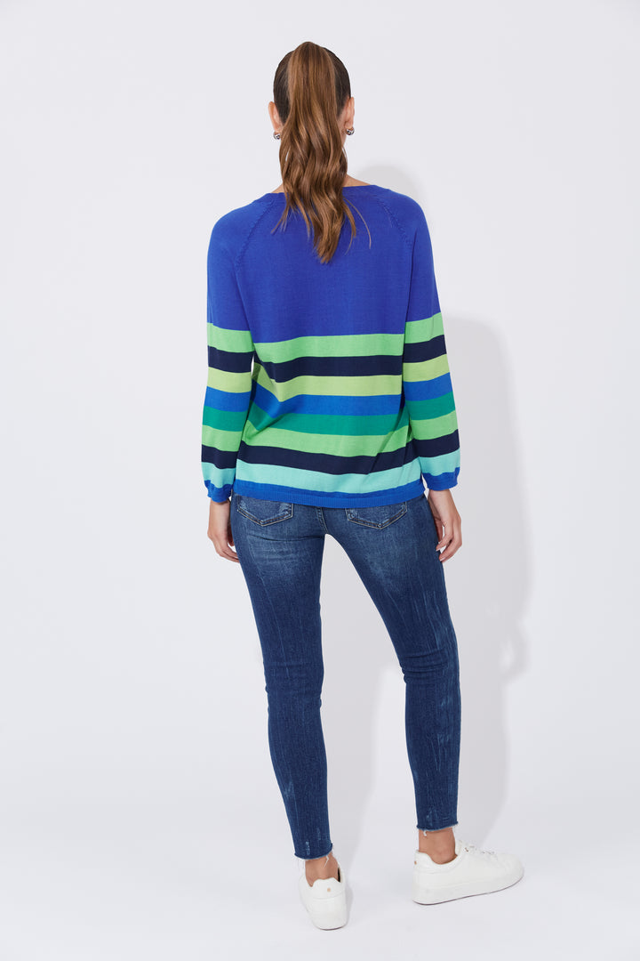 Florida Stripe Jumper - Cobalt