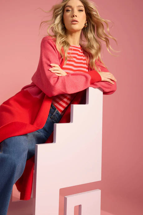 Cyprus Cardigan OSFA - Chilli / Pink