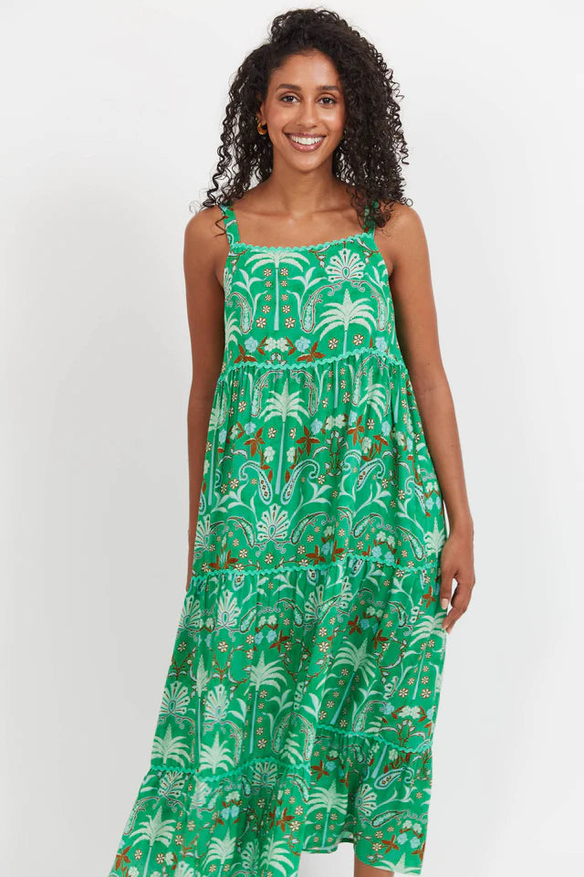 Haiti Tank Maxi Dress - Palms