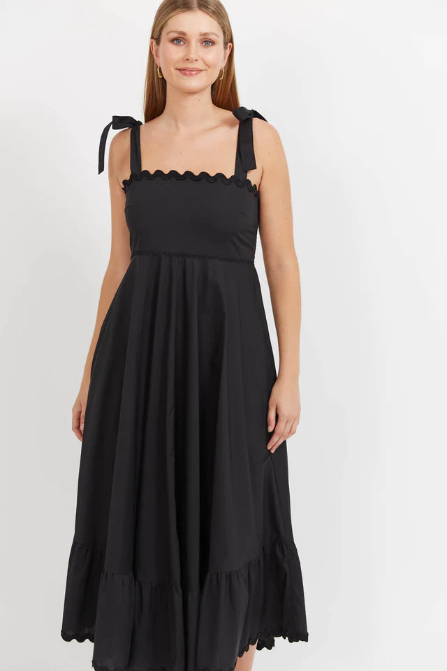 Brasilia Tie Maxi Dress - Black