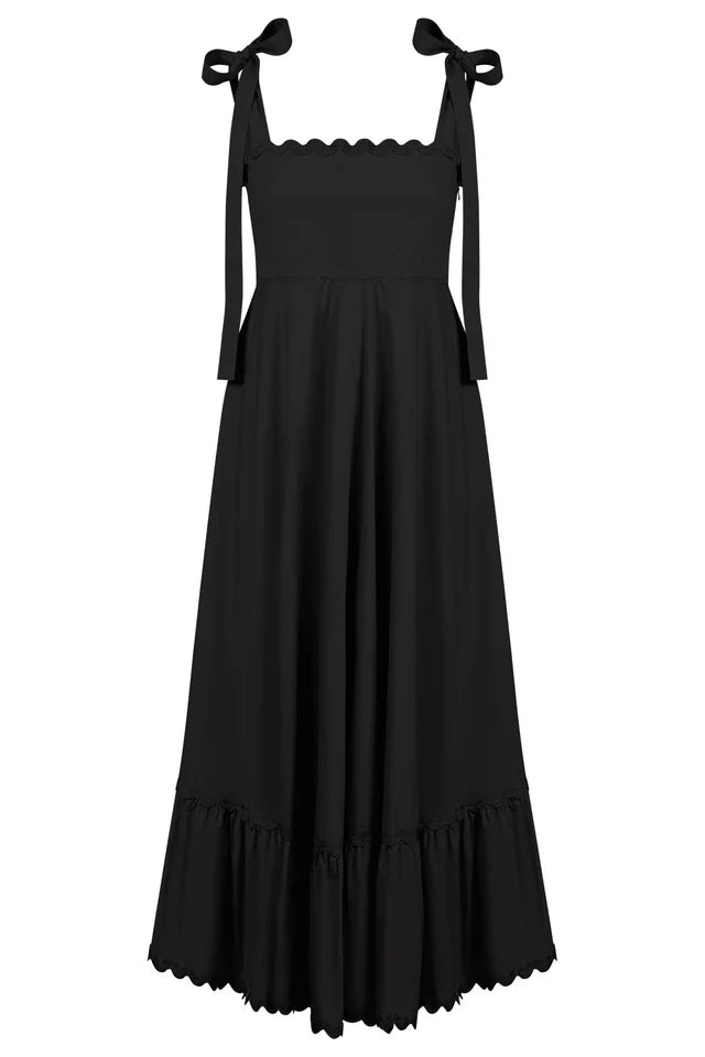 Brasilia Tie Maxi Dress - Black