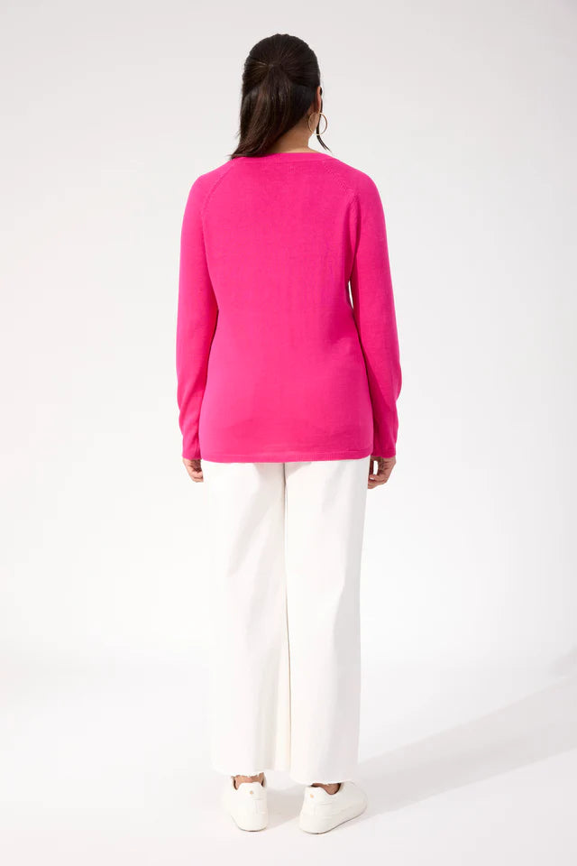 Vermont Star Crew Jumper - Hot Pink
