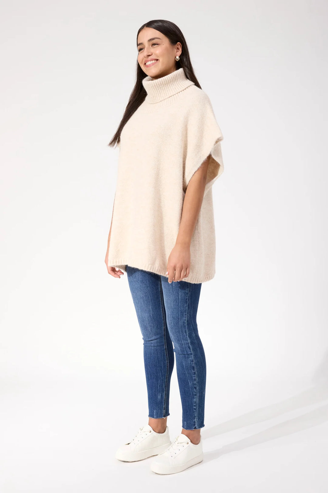 Valenza Knit Poncho OSFA- Natural